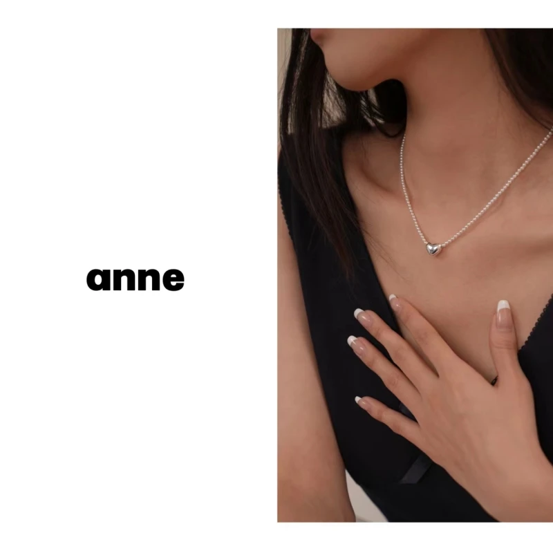 铜合金项链 【环绕行心】爱心珠珠项链轻奢时尚高级感项链