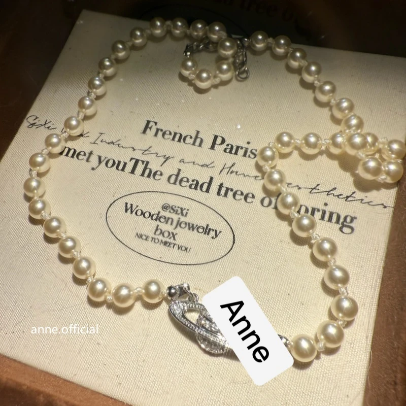 铜合金项链 【X537】轻奢时尚珠珠土星项链精致高级感项链