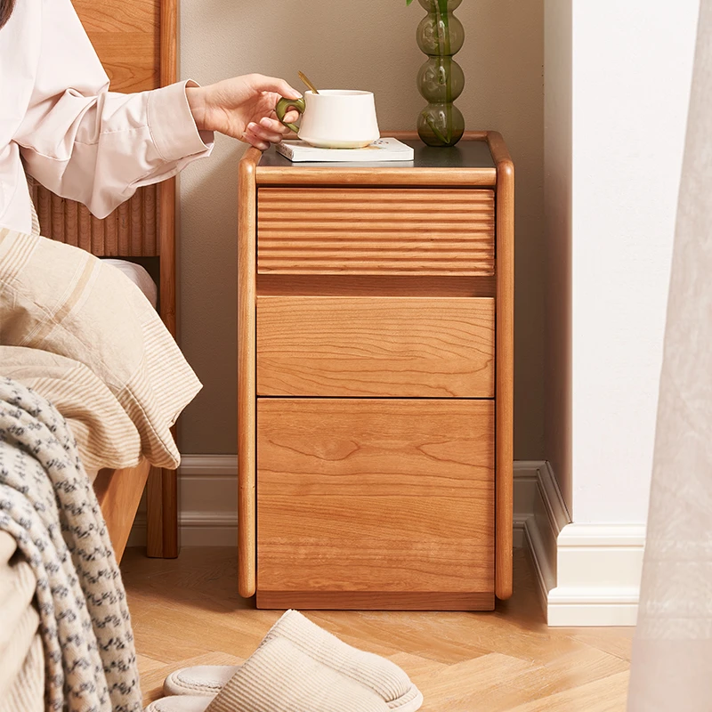 原始原素客厅家用收纳柜简约抽屉式置物超窄床头柜储物柜L9026