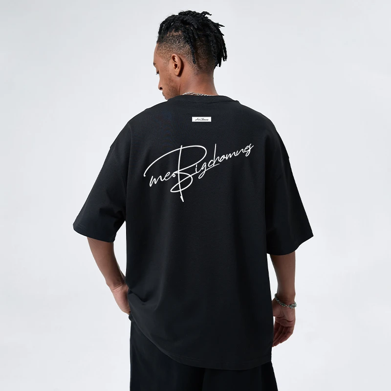 CHOMNES夏季美式复古宽松短袖T恤男潮情侣纯棉半袖女体恤上衣国潮