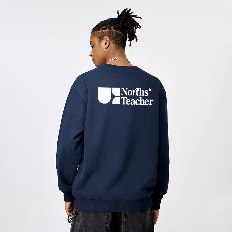 CHOMNES秋季字母图形印花圆领卫衣男士国潮宽松时尚情侣长袖上衣