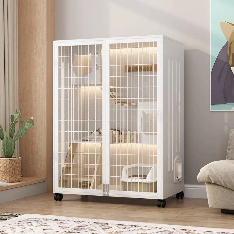 猫别墅实木猫笼子超大自由空间猫屋家用室内豪华猫窝猫柜全景猫舍