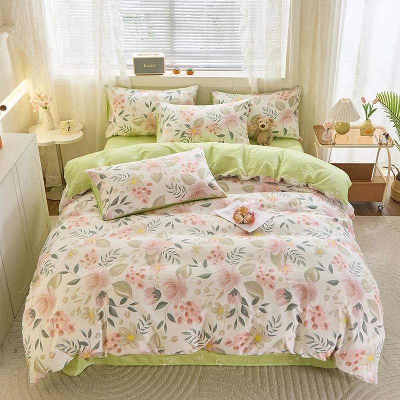 高品质纯棉高支高密床上用品1.8床笠四件套全棉被套床单4件套四季