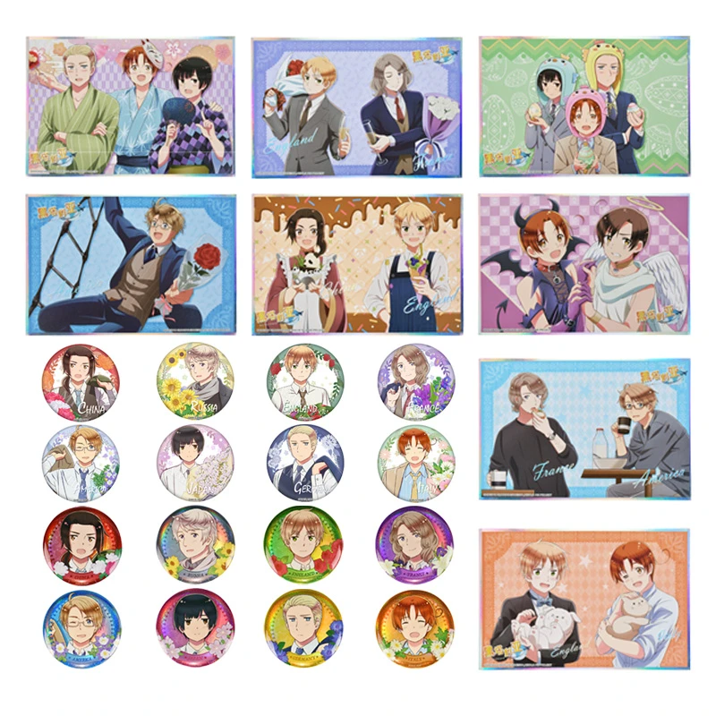 【官谷】黑塔利亚周边 马口铁吧唧徽章色纸合集 王耀二次元动漫正版