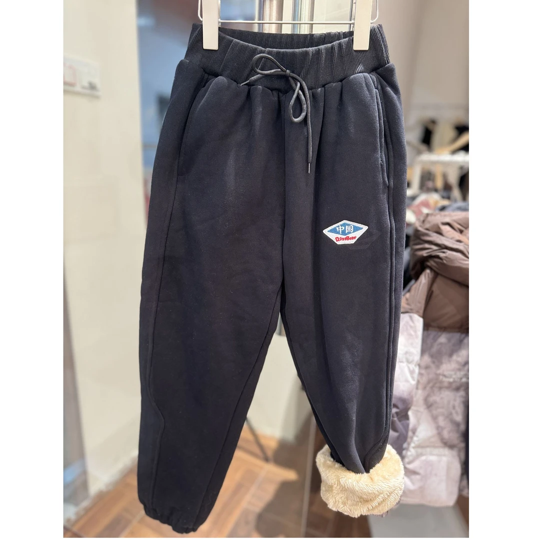 柔软面料舒适亲肤休闲百搭设计的暖暖棉裤140-170女童男童针织