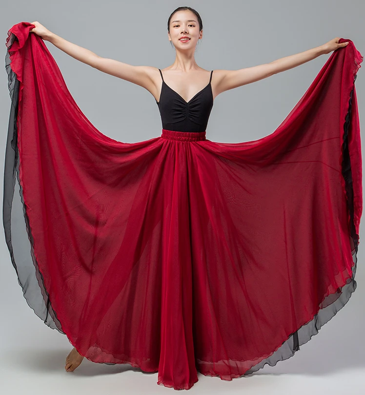 我和我的祖国古典舞720度双层天丝韩婳同款大摆裙国庆演出舞蹈裙