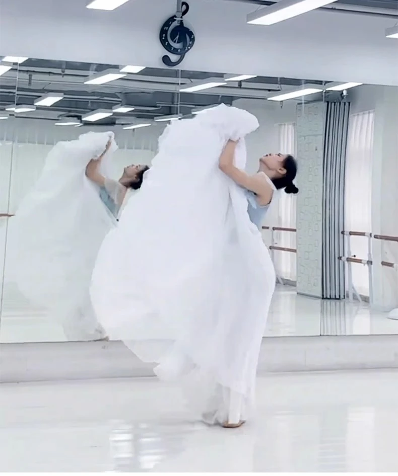 舞月飞雁原创古典舞720度大摆裙会开花的云舞蹈裙子国风舞蹈服装