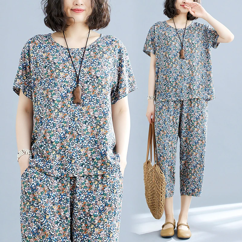 妈妈装睡衣2024新款女士棉绸家居服套装中老年人短袖两件套夏季