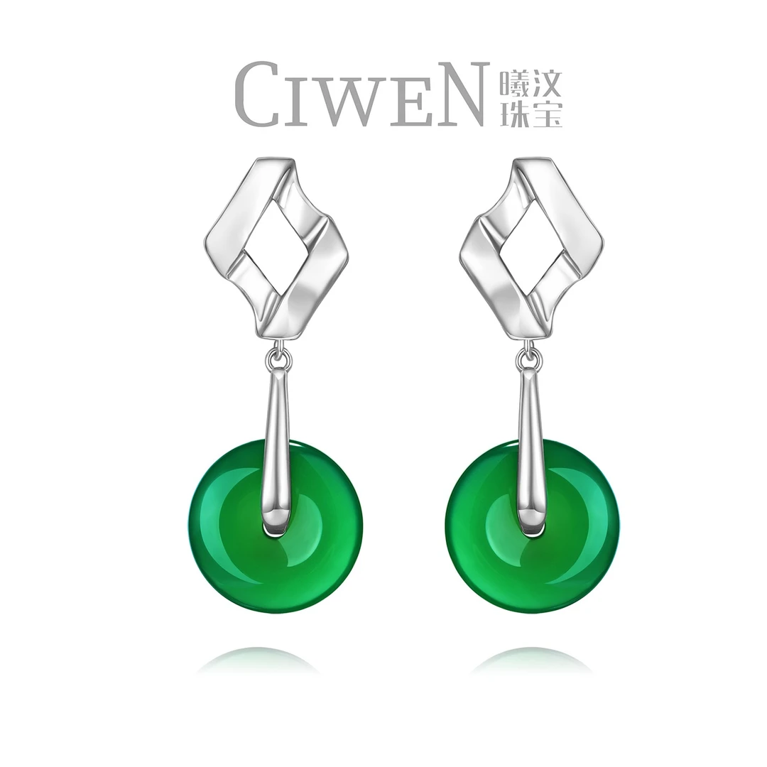 曦与汶 铜合金耳饰 平安扣 时尚 气质 新中式 耳夹 国风 简约