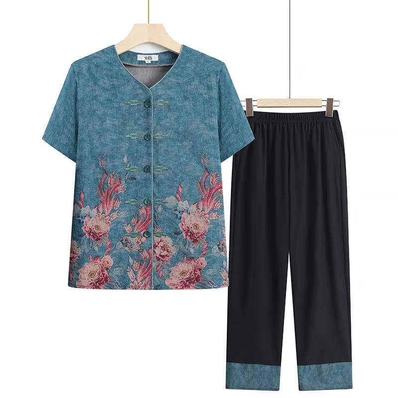 中老年丝质中国风休闲衫