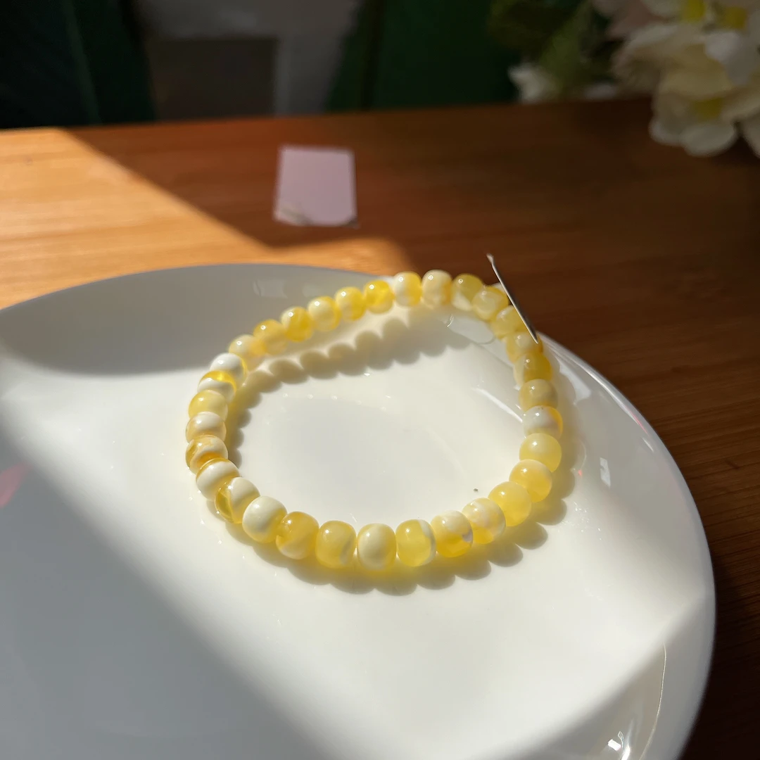 【郭老师】约6mm5.3g白花蜜蜡老型单圈手串时尚