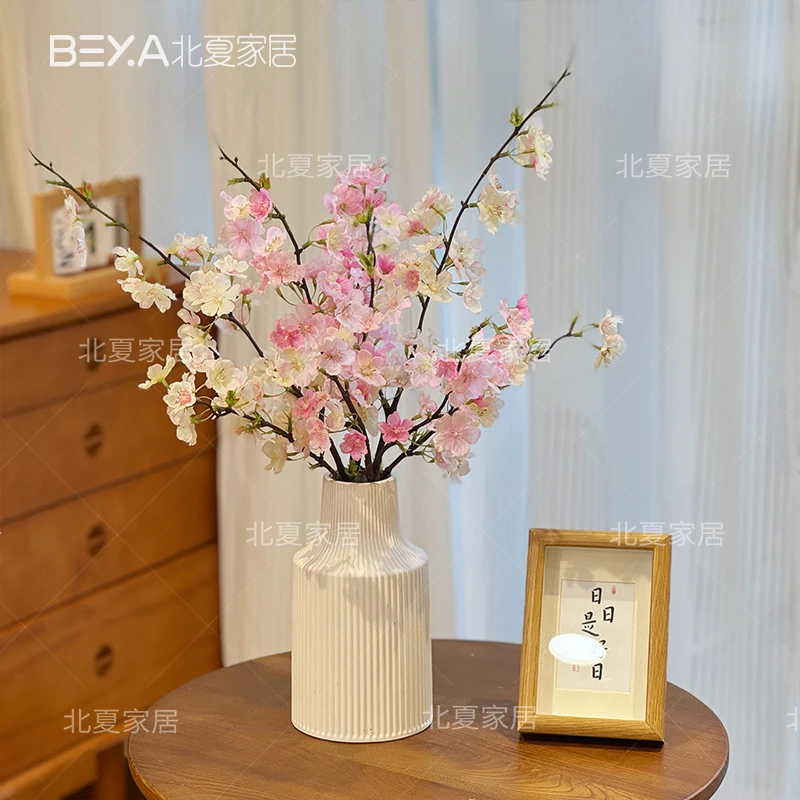 仿真樱花枝樱花装饰插花瓶日式中式室内家居桌面摆件摆设