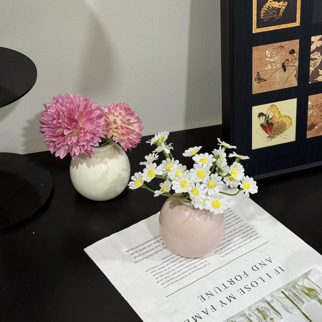 ins球菊仿真假花客厅摆设桌面仿真花葱球花摆件花艺