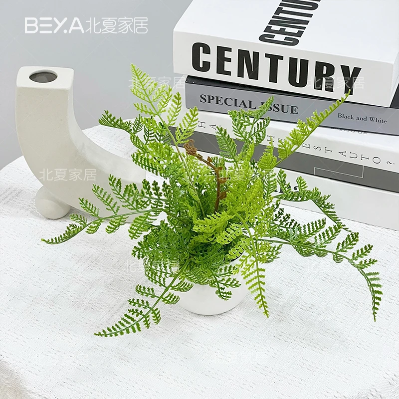 仿真植物墙配饰绿植墙银杏蕨搭配草装饰背景墙仿真波斯草线蕨草