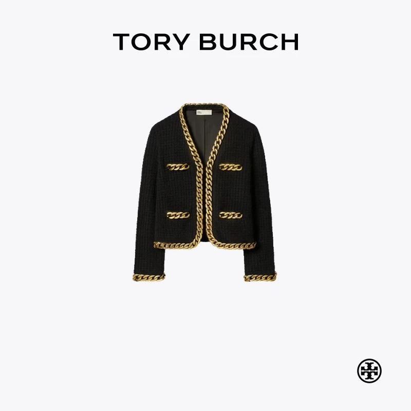 【礼遇】TORY BURCH 汤丽柏琦 时尚淑女链条开衫外套 163144
