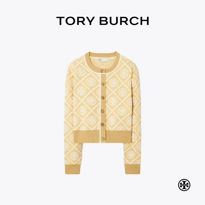 【礼遇】TORY BURCH 汤丽柏琦 T MONOGRAM长袖针织开衫160965