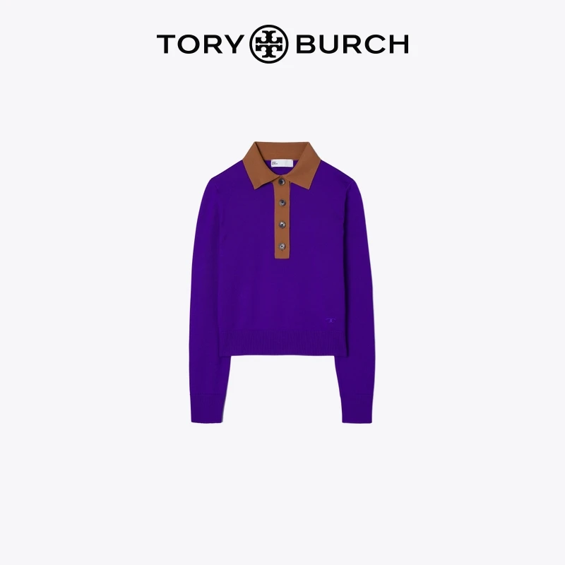 TORY BURCH  汤丽柏琦  针织长袖翻领 POLO上衣 134801