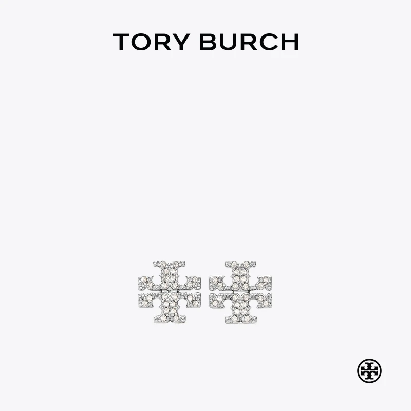 【礼遇】TORY BURCH 汤丽柏琦 KIRA 双T LOGO密镶耳钉 53423