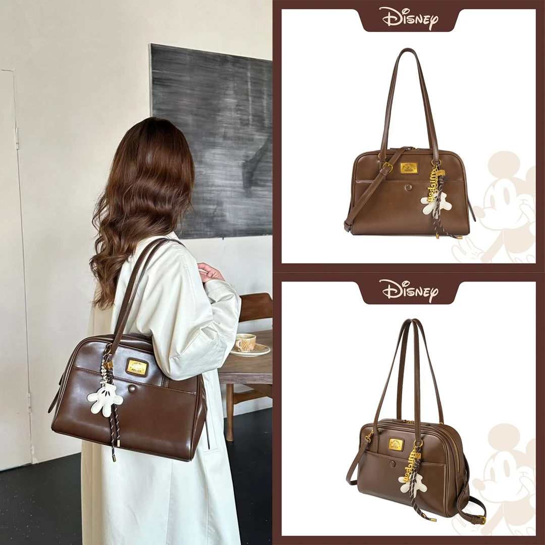 Disney/迪士尼『雅丹风公文包』新款百搭大容量单肩包腋下包斜跨包