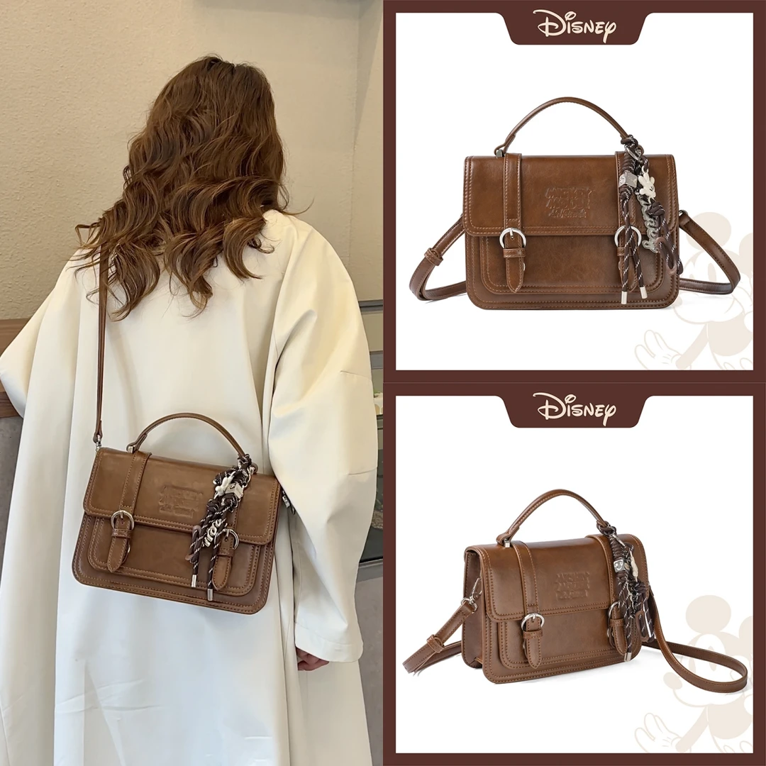 Disney/迪士尼『雅丹风剑桥包』大容量斜跨包通勤手提包单肩腋下包
