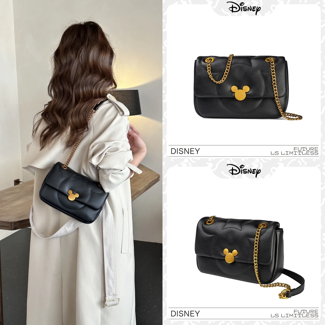 Disney/迪士尼正品链条小方包包女士大容量百搭菱格单肩包斜挎包