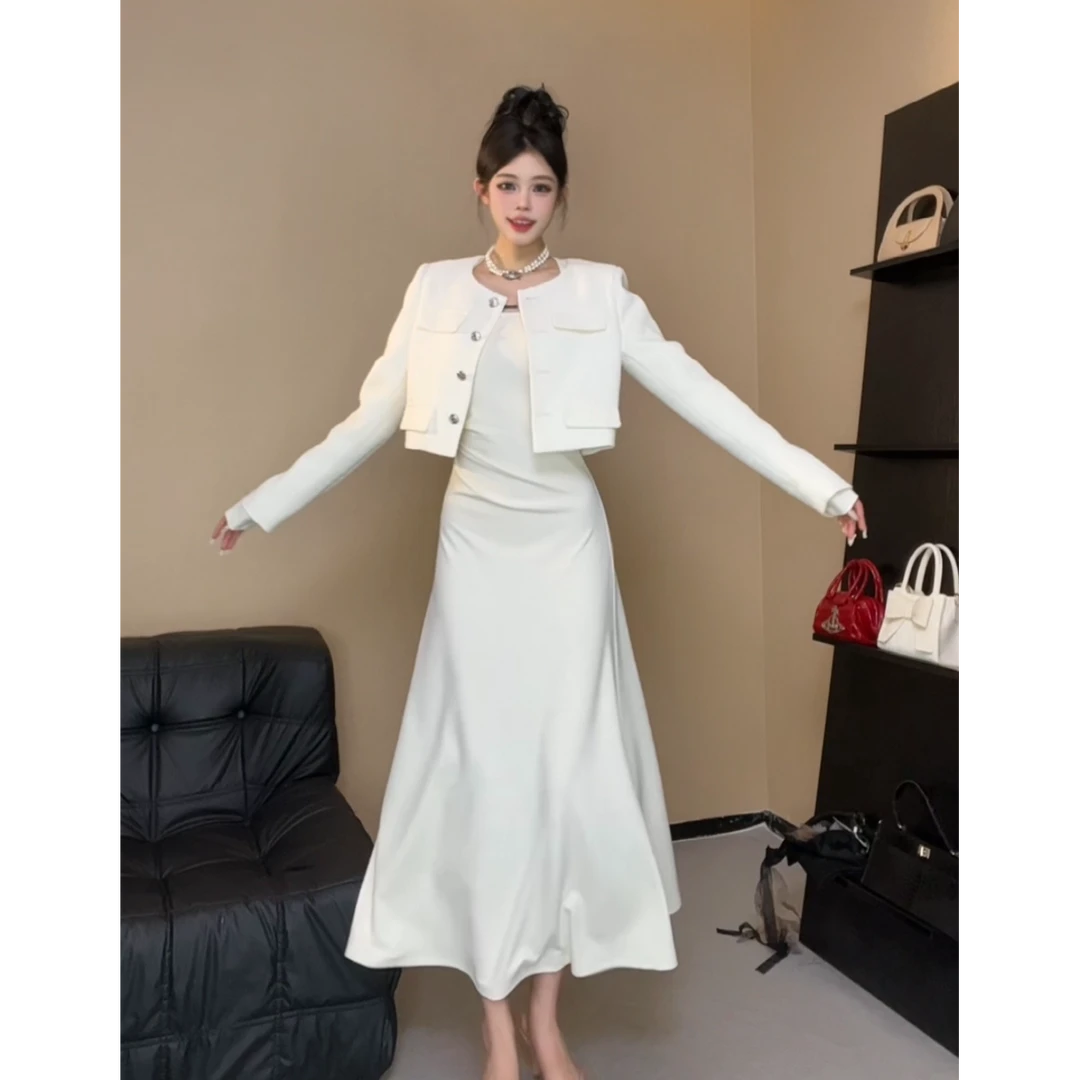 XQIN【甜心黑巧】法式温柔风气质显瘦收腰小香风套装SXQWY404243、42