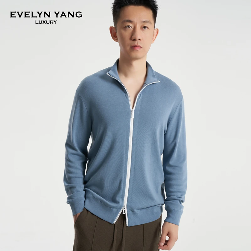 EVELYNYANG男士国王13.1-13.5微米拉链款长袖薄款休闲商务男外套