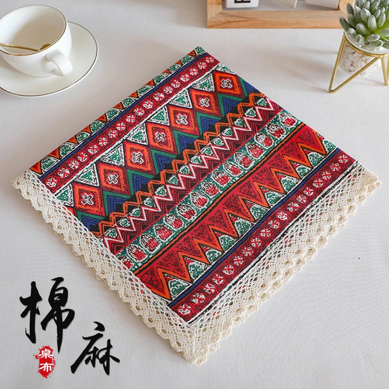 网红ins风桌布棉麻布艺民族风轻奢高级感茶几布客厅餐桌布书桌垫