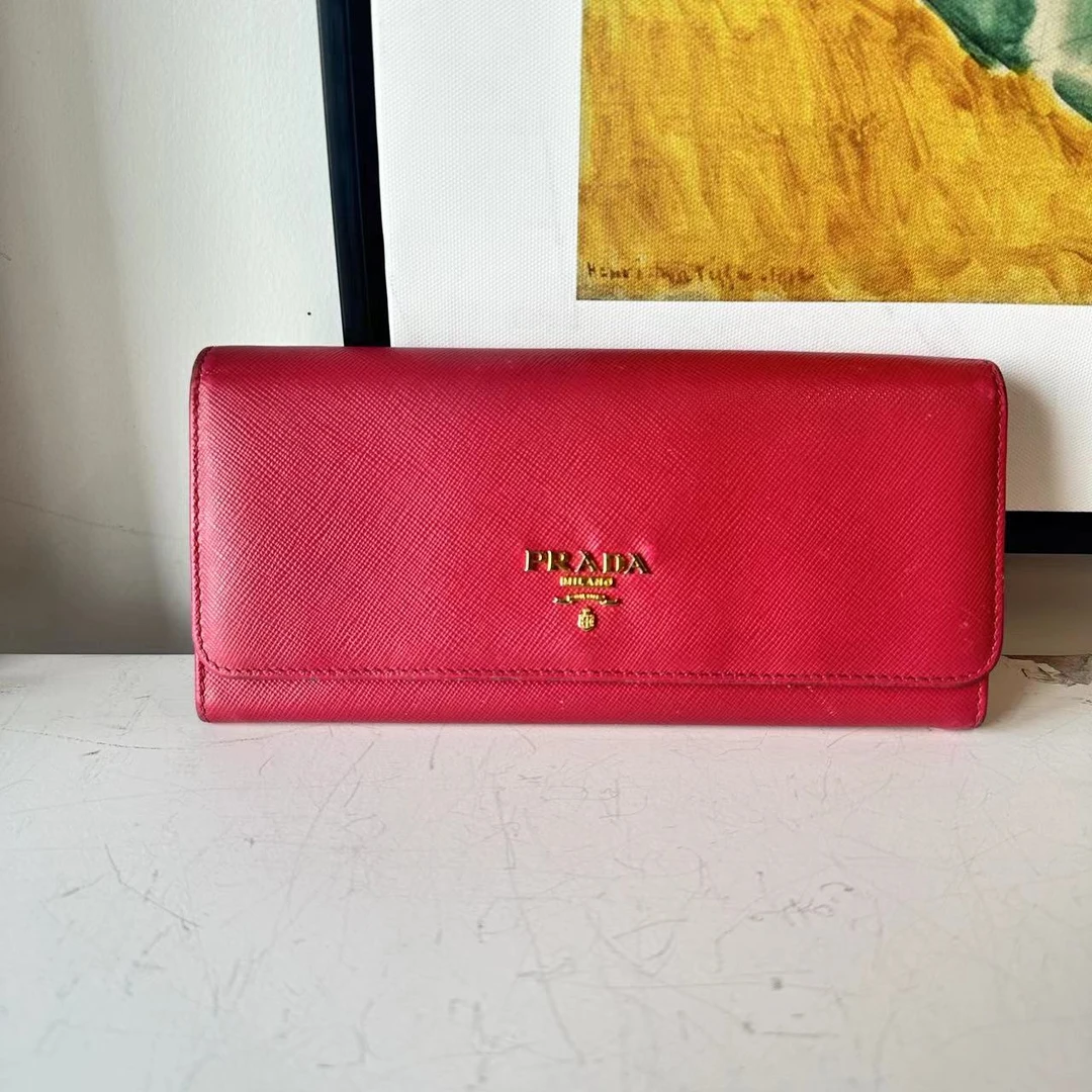 95新 Prada/普拉达 红色钱包【奢满满奢品】m100385