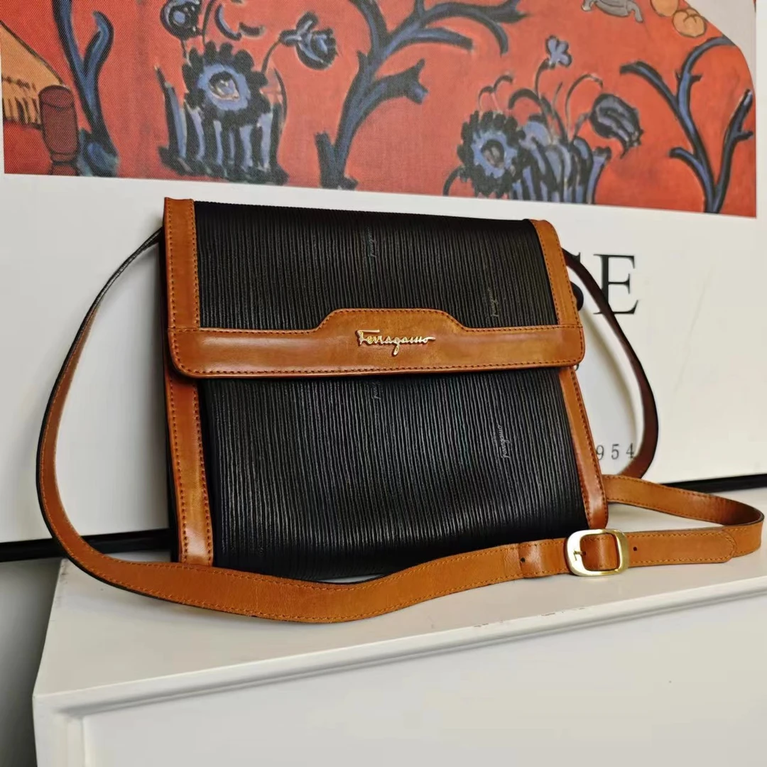95新 FERRAGAMO/菲拉格慕 拼色单肩包【奢满满奢品H】x283191