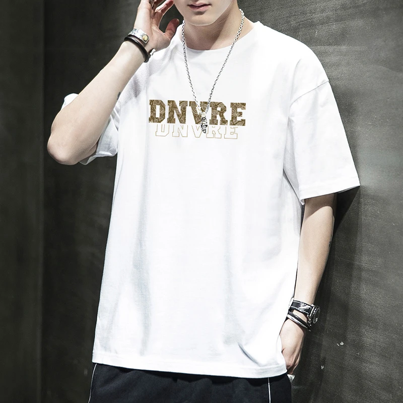 短袖t恤男款2025夏季新款潮流宽松潮牌重磅男生夏装纯棉男士H