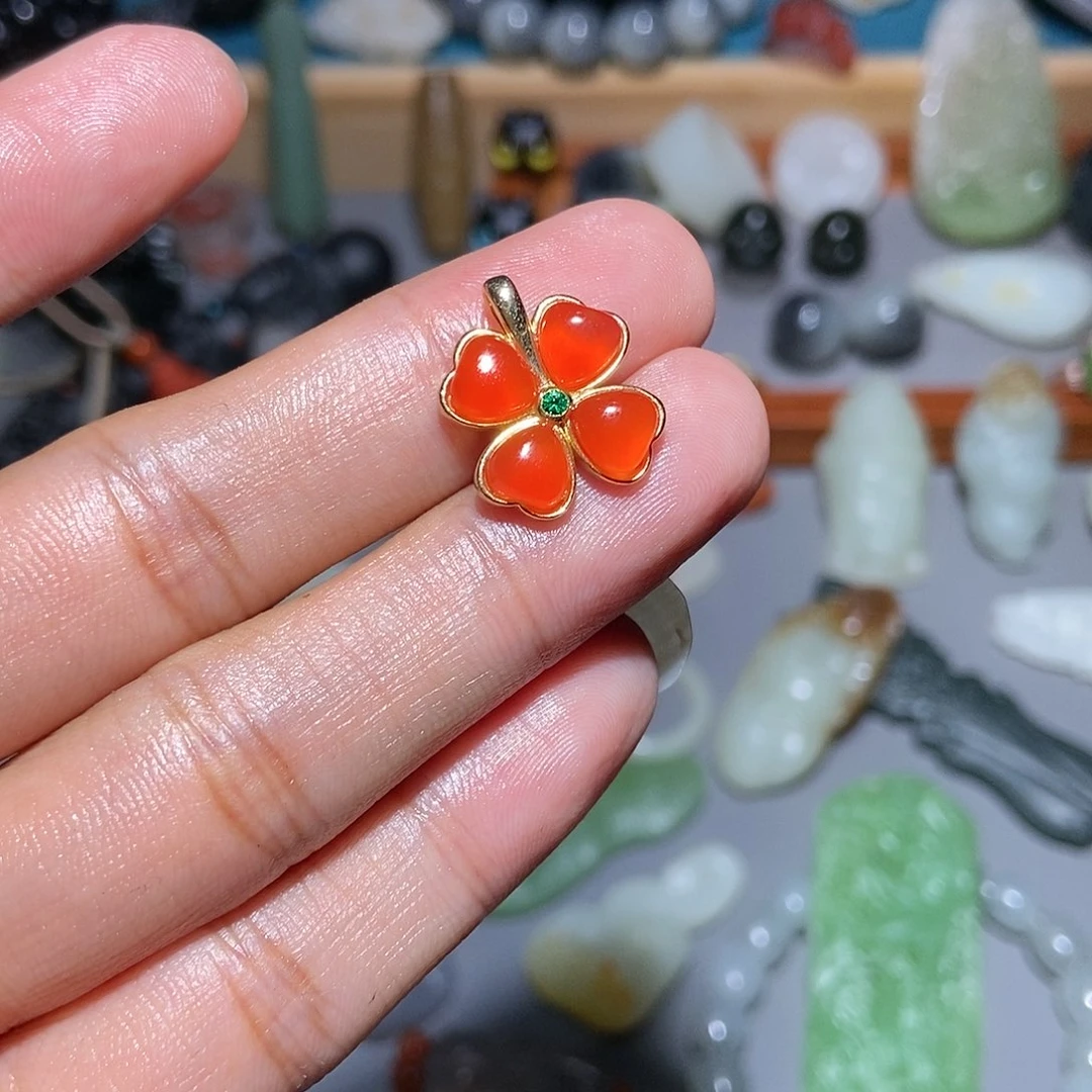 南红玛瑙颈饰银S925镶嵌时****法