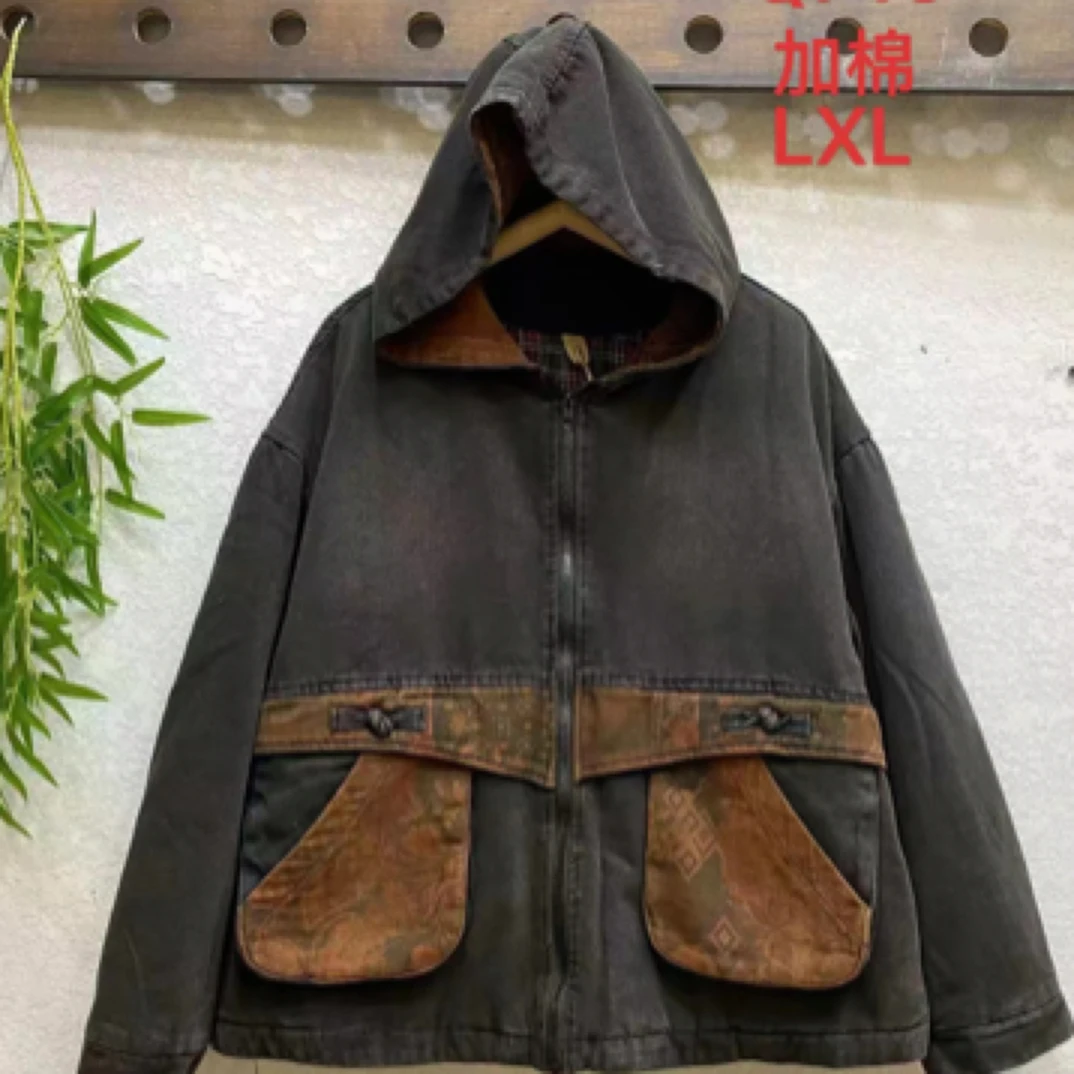 719夹棉加厚重工炒色牛仔外套