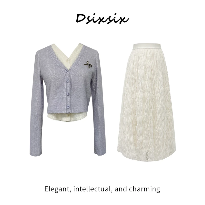 Yeah Me-【漫步烟波】原创设计时尚显瘦套装连衣裙-B0829F-B9890F