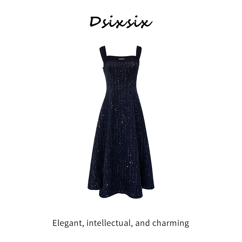 Yeah Me-【蓝莓之夜】原创设计时尚收腰显瘦连衣裙-BN851F