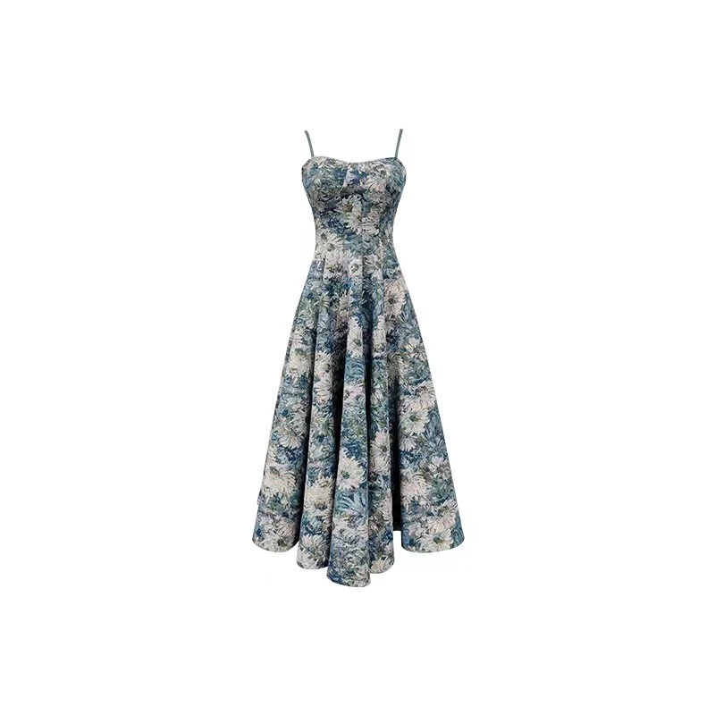 Yeah Me-【花的礼赞】原创设计时尚显瘦收腰连衣裙-2N141K