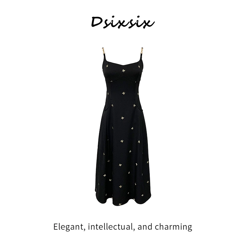 Yeah Me-【巴黎蝶影】原创设计时尚收腰显瘦连衣裙-B7186K