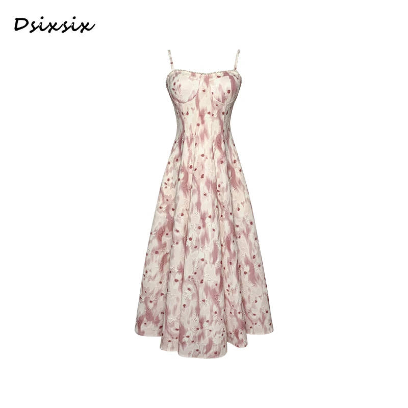 Yeah Me-【花月初见】原创设计时尚收腰显瘦连衣裙-3V331G