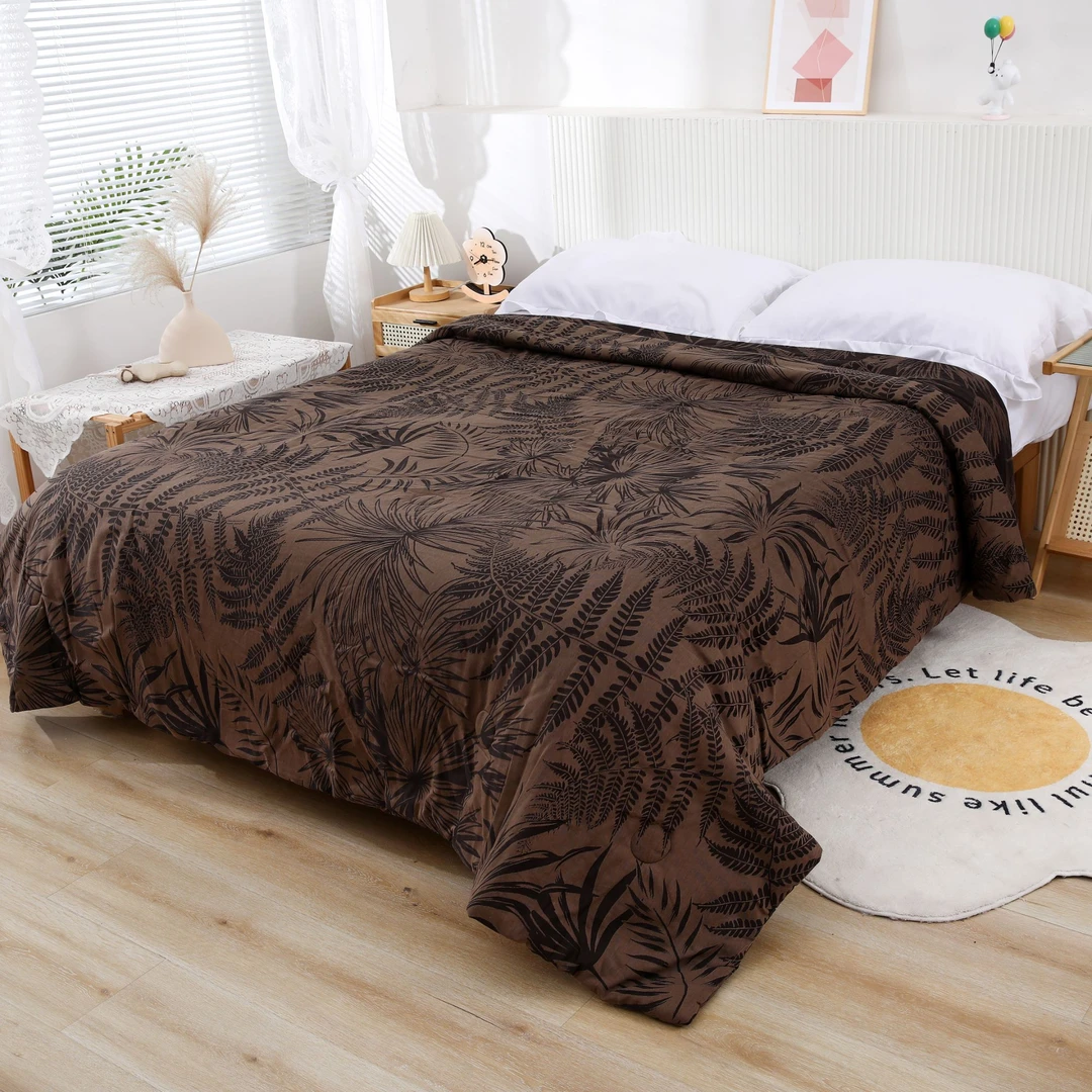 WY【椰树风情-三件套】中古老钱风美拉德咖色床单枕套不含被套