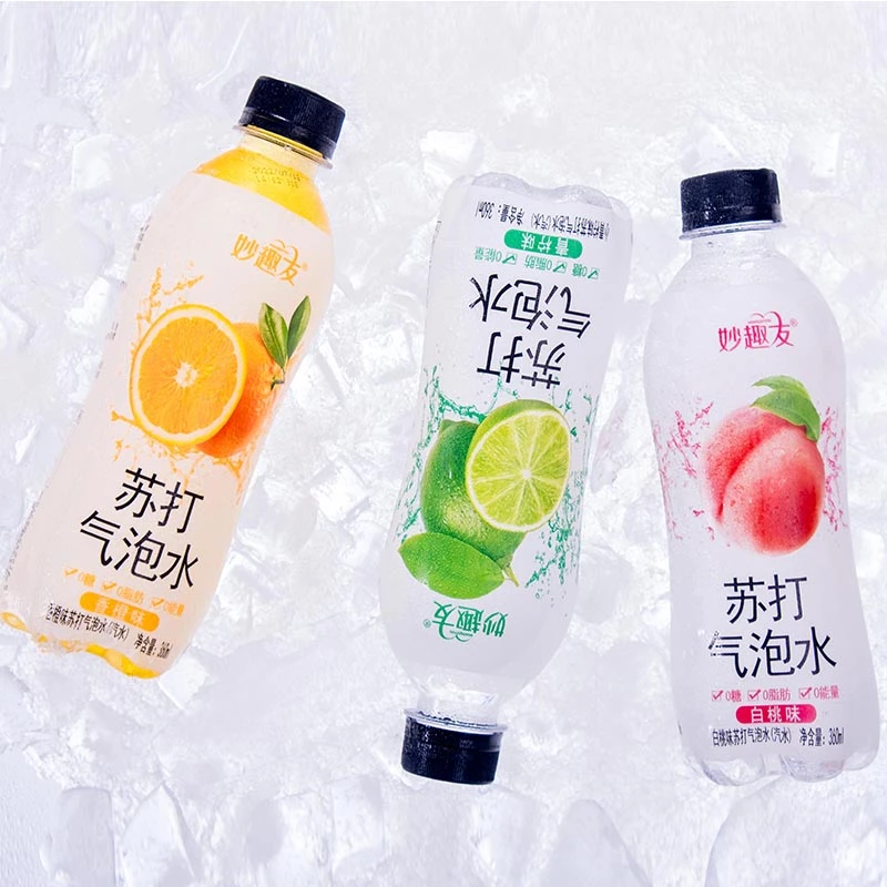 妙趣友苏打气泡水白桃青柠香橙多口味果味饮料