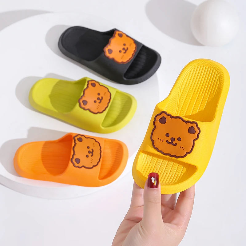 儿童拖鞋男春夏季卡通小熊可爱防滑露趾居家一字拖男孩宝宝凉拖鞋