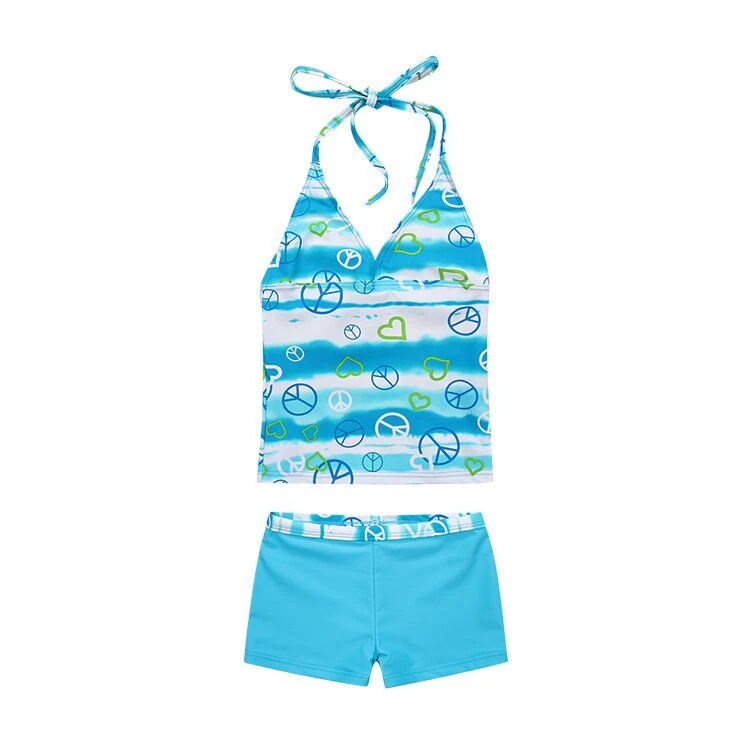 大女童夏季分体泳衣短裤套装 033