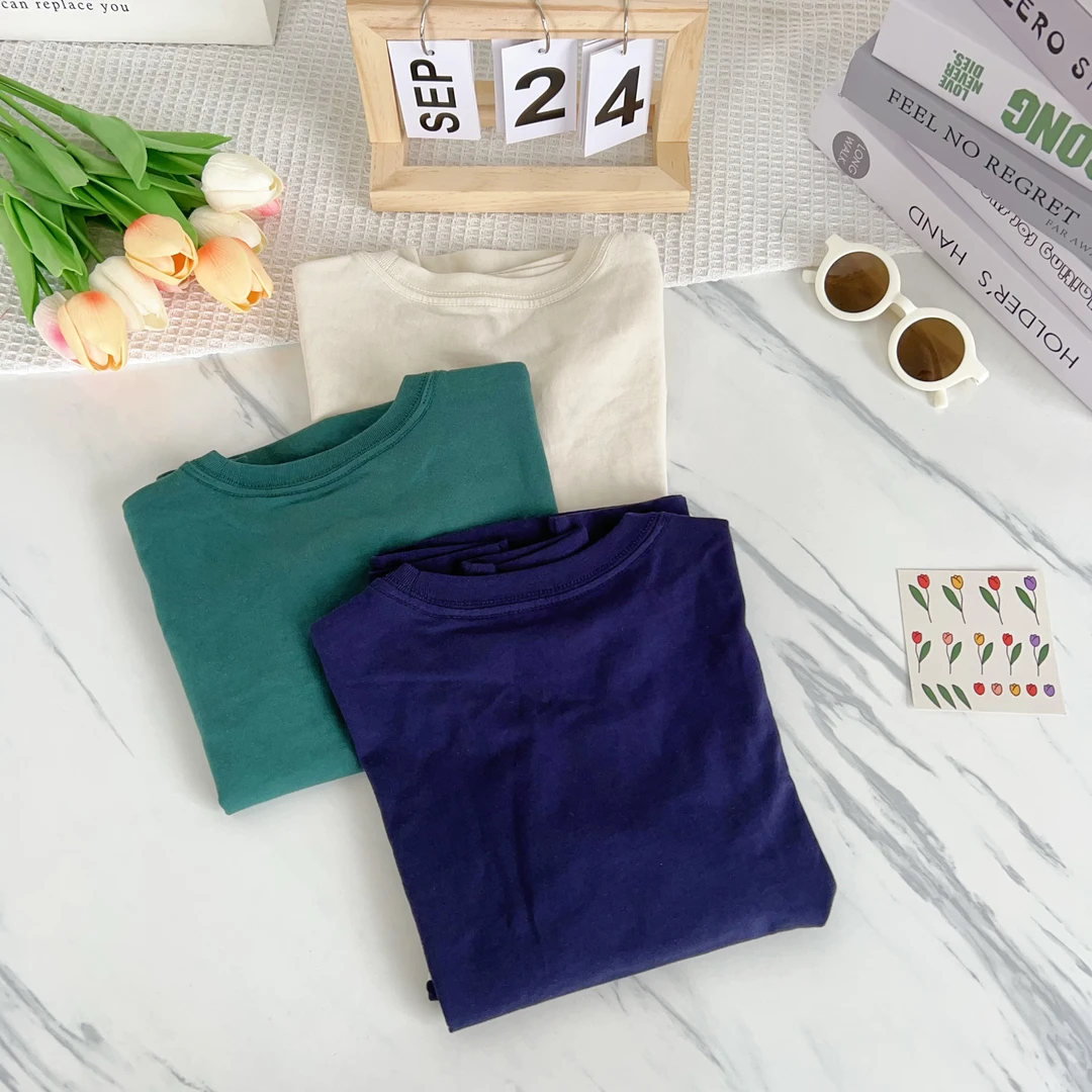 儿童春秋薄款纯棉字母长袖打底衫 1062