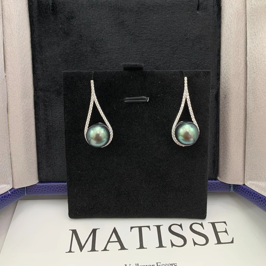 天然海水大溪地炫彩蓝绿光高级感金气质耳坠（多样性发一）强光