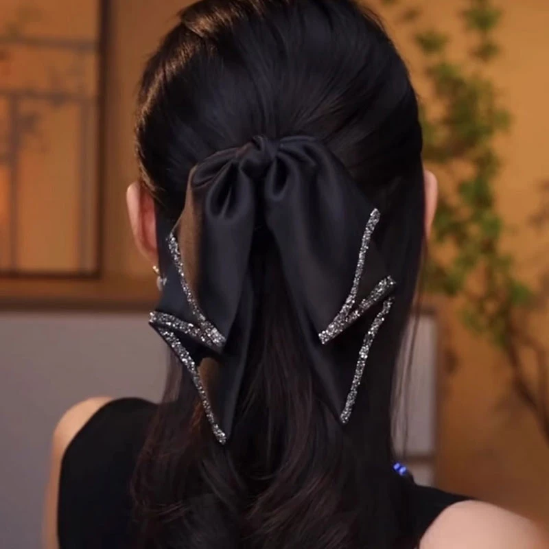 赫本抓夹女马尾夹高级感新款夹子网红头饰蝴蝶结显发量后脑勺发夹