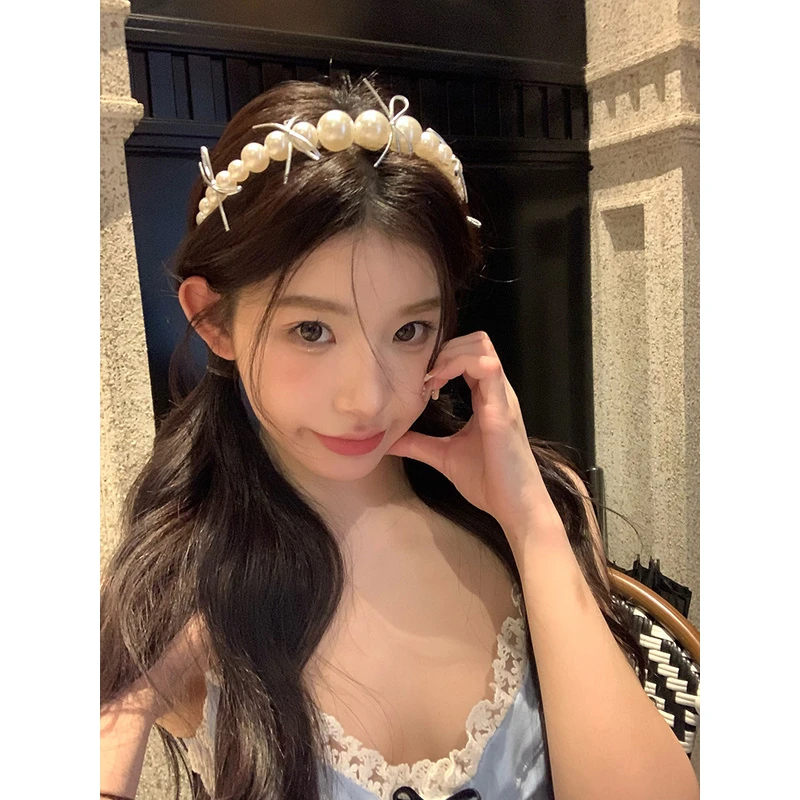 千金标配 气质温柔珍珠蝴蝶结发箍女2024新款高级感头箍发饰头饰