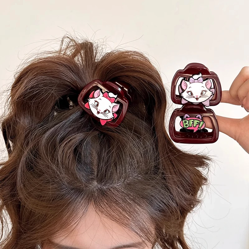 复古高级感红色高马尾抓夹女后脑勺半扎发夹子头饰2024新款发卡子