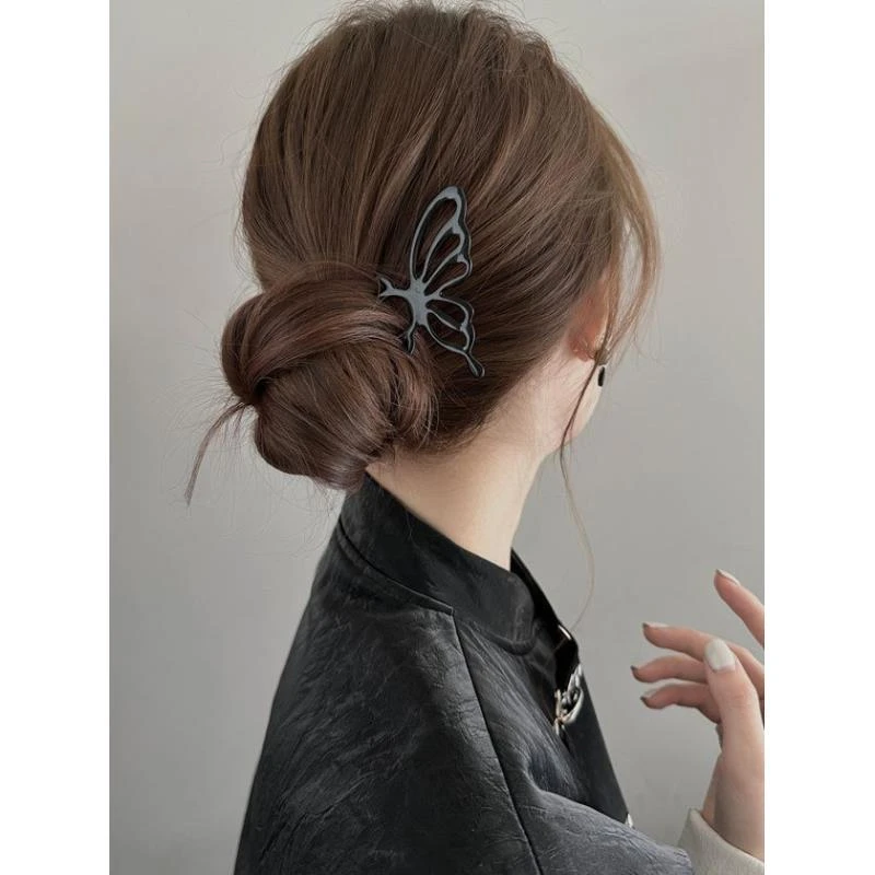 冷淡风蝴蝶设计发簪女高级感小众ins简约现代簪子盘发丸子头神器