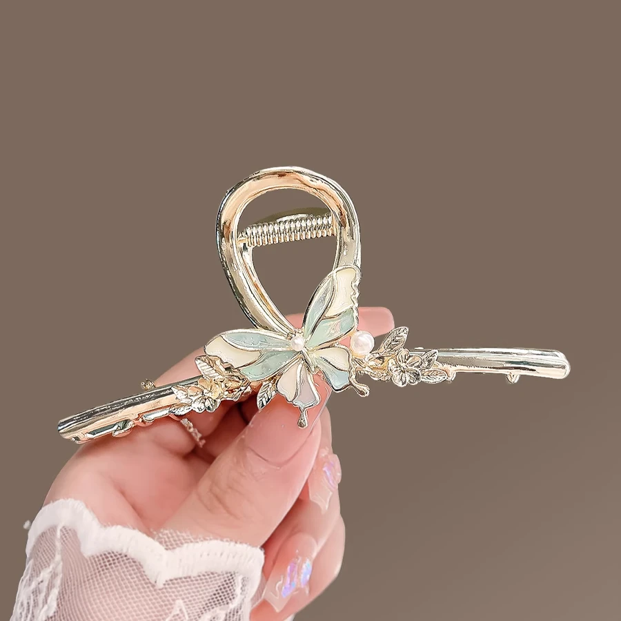 蝴蝶抓夹女夏季高级感鲨鱼夹子2024年新款大号后脑勺盘发发夹头饰