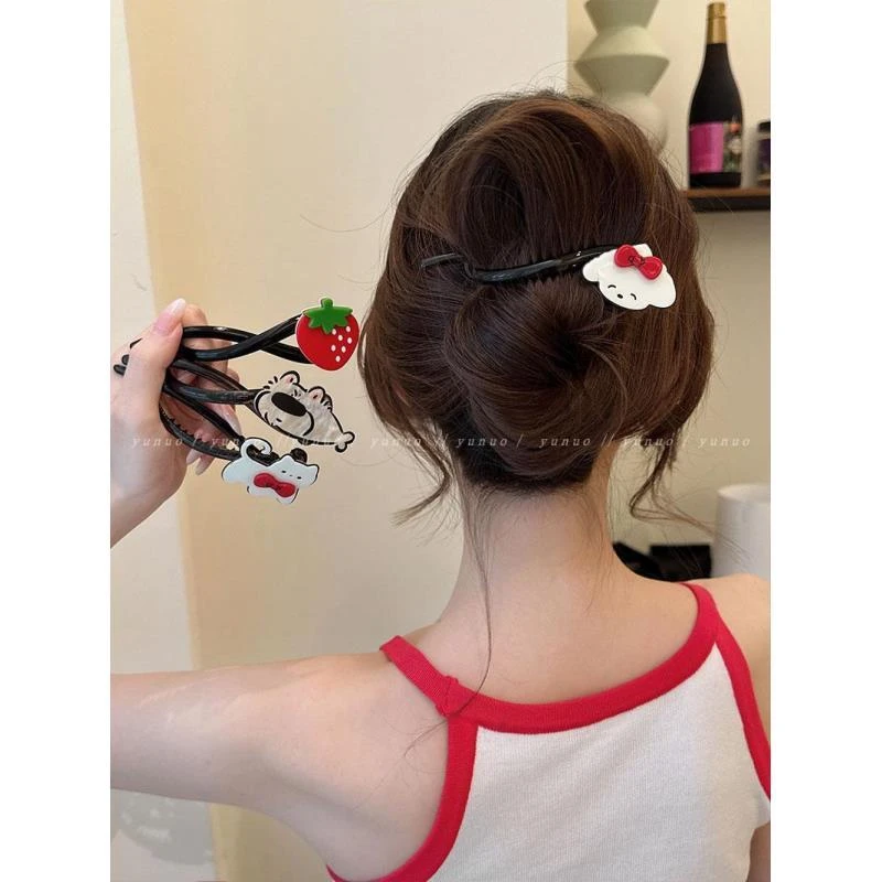 贩卖可爱~ins夏季一字发夹女后脑勺简约扭扭抓夹2024新款鲨鱼夹子